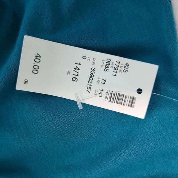 Avenue Blue Blouse with Draped Front NWT Size 14/16 Teal Bloue Top - Picture 6 of 9
